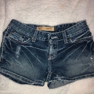 blue jean shorts